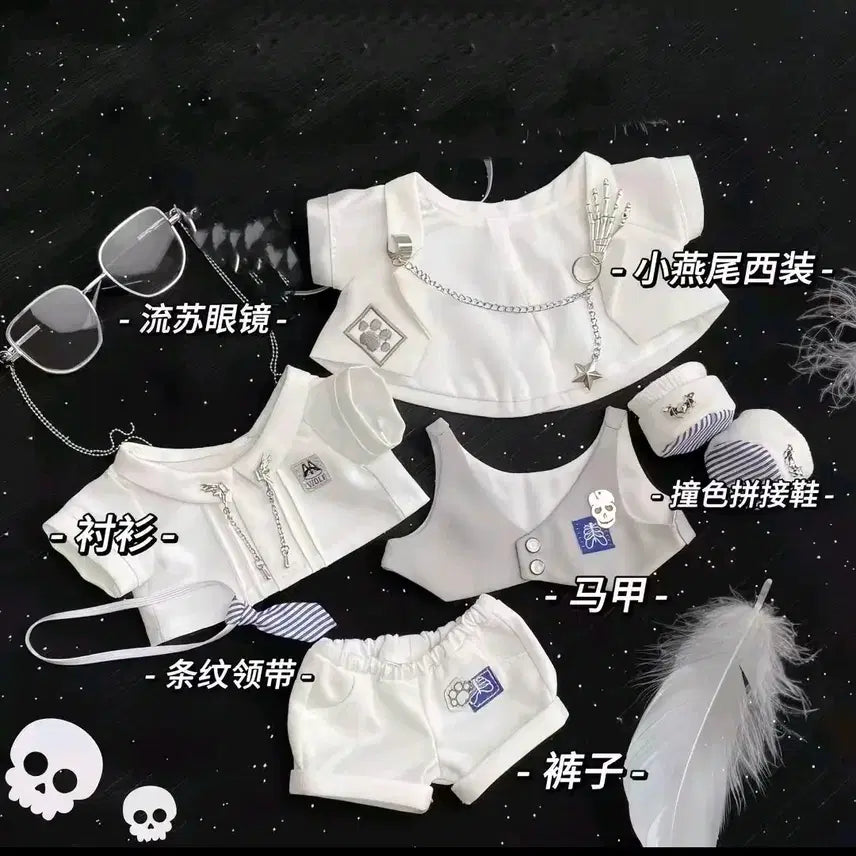 [BUNJANG] 20cm Doll Outfit Set (Includes Glasses) / 20cm 솜인형 옷 풀세트(안경포함)