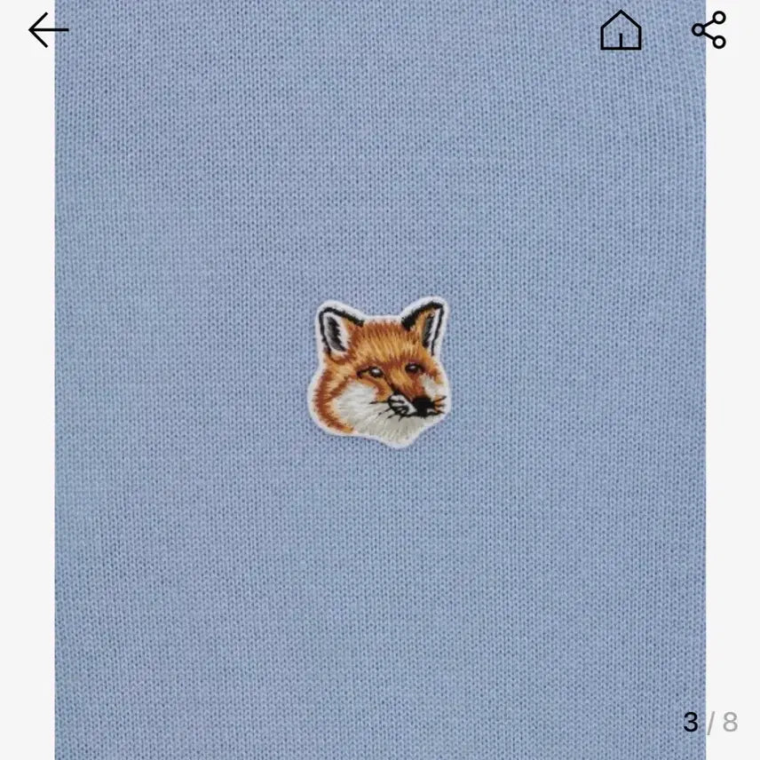 [BUNJANG] Maison Kitsune Fox Head Cardigan - Light Blue / [메종키츠네] 여성 폭스 헤드 가디건 M - 라이트 블루 / GW0053