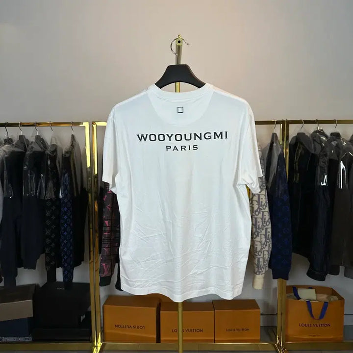 [BUNJANG] Wooyoungmi Cotton Back Logo T-Shirt / (46) 우영미 코튼 백로고 티셔츠 반팔