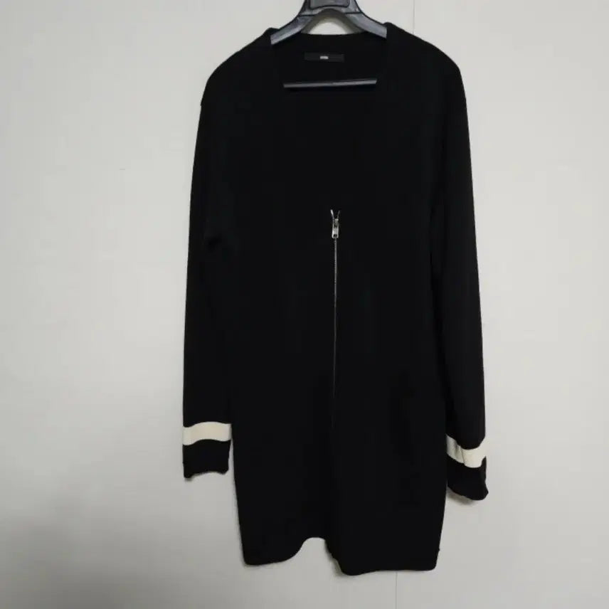 [BUNJANG] System Black Long Cardigan Zip-up / 시스템 블랙 롱 가디건 집업