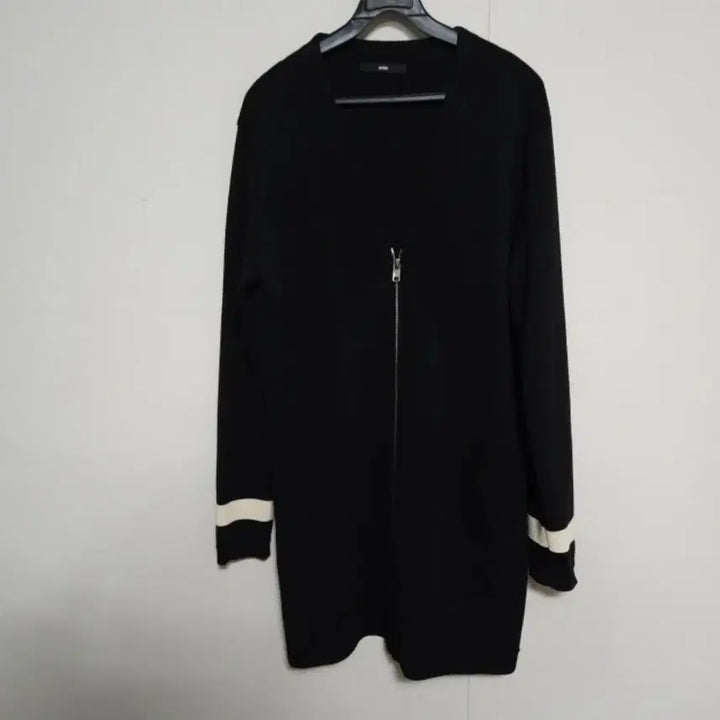 [BUNJANG] System Black Long Cardigan Zip-up / 시스템 블랙 롱 가디건 집업