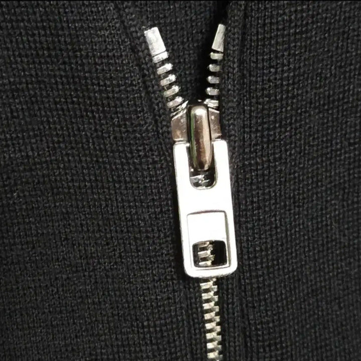 [BUNJANG] System Black Long Cardigan Zip-up / 시스템 블랙 롱 가디건 집업