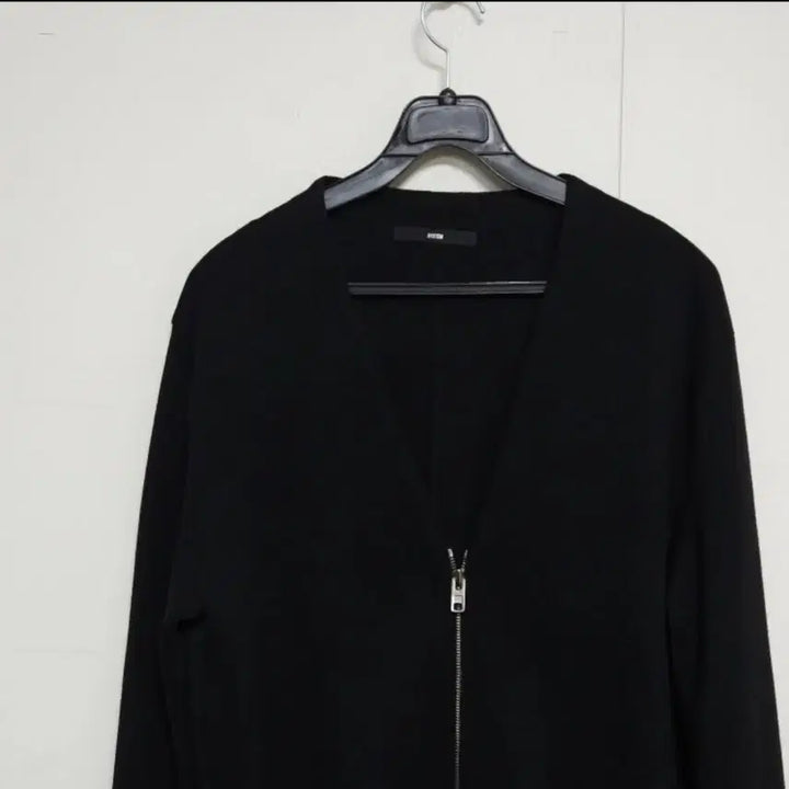 [BUNJANG] System Black Long Cardigan Zip-up / 시스템 블랙 롱 가디건 집업