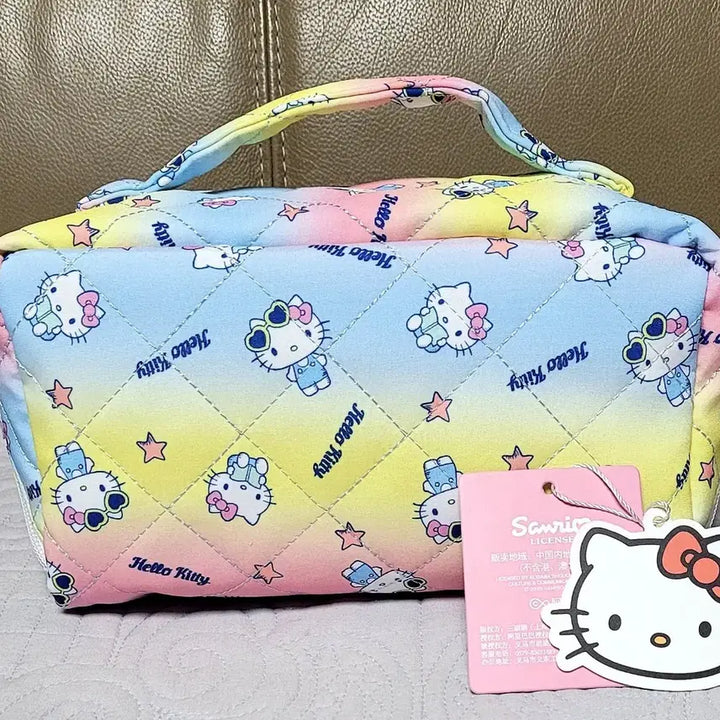 [BUNJANG] Hello Kitty Quilted Pastel Square Pouch / 헬로키티 퀼팅 파스텔 사각 파우치