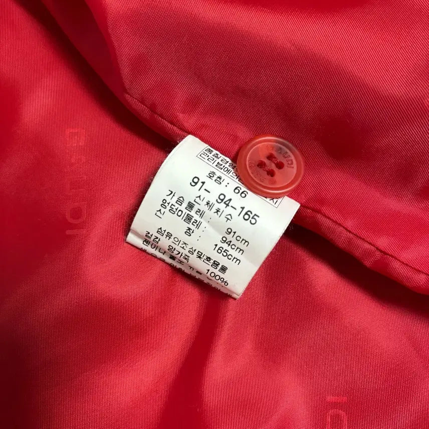 [BUNJANG] Vintage Real Lambskin Leather Red Single Jacket / 빈티지 리얼 레더 양가죽 레드 싱글 자켓