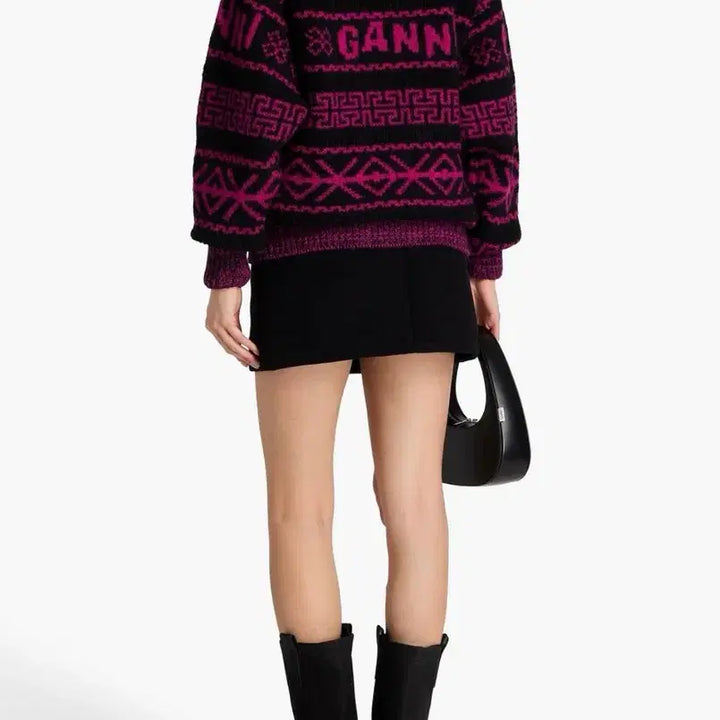 [BUNJANG] Ganni Jacquard Knit Wool Sweater S / (새상품) 가니 자카드 니트 울 스웨터 S