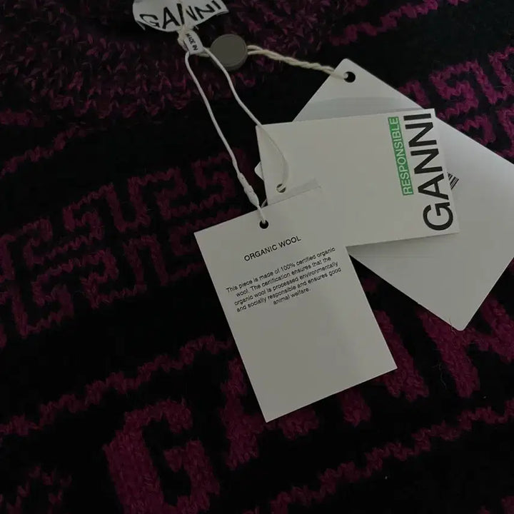 [BUNJANG] Ganni Jacquard Knit Wool Sweater S / (새상품) 가니 자카드 니트 울 스웨터 S