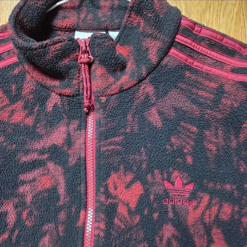 [BUNJANG] Adidas AOP Fleece Jacket / [M] 아디다스 폴라플리스 AOP 플리스 자켓 후리스 버건디