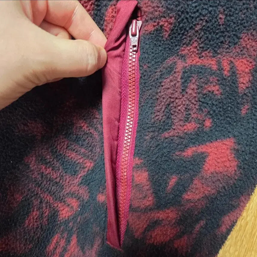 [BUNJANG] Adidas AOP Fleece Jacket / [M] 아디다스 폴라플리스 AOP 플리스 자켓 후리스 버건디