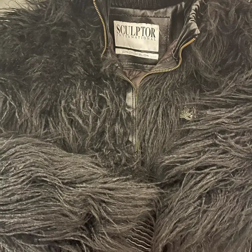 [BUNJANG] Faux Mongolian Shearling Jacket Black / Faux Mongolian Shearling Jacket Black