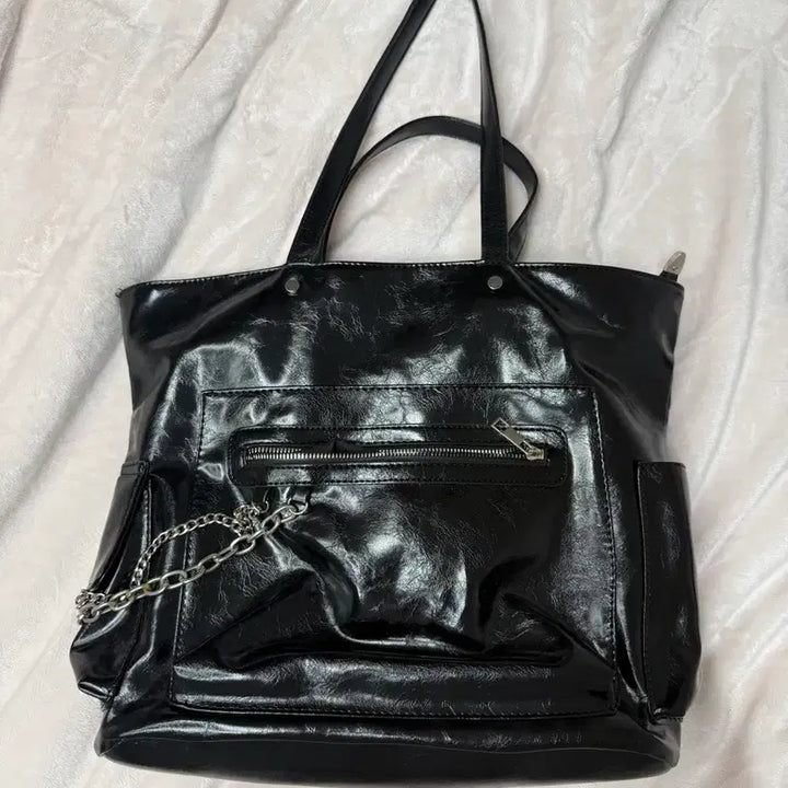 [BUNJANG] Leather Chain Shoulder Bag / 레더 체인 숄더백