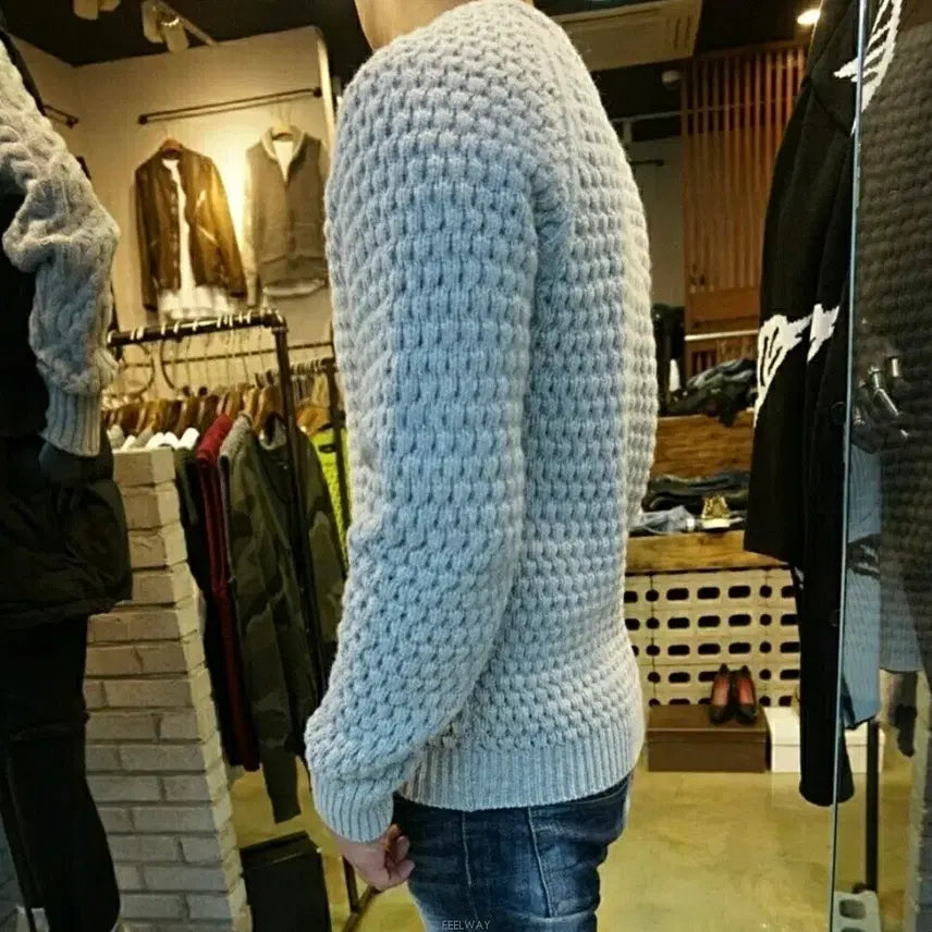 [BUNJANG] Wool Round Knit / 새상품 입체볼륨 울 라운드니트