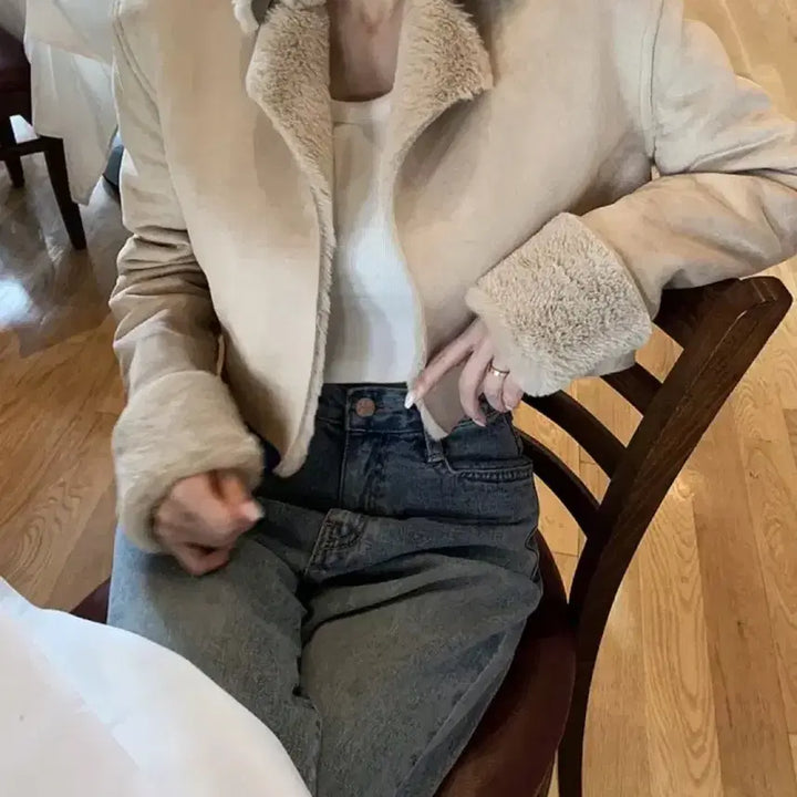 [BUNJANG] Crop Suede Guse Mustang / 구즈 guse 크롭 스웨이드 무스탕