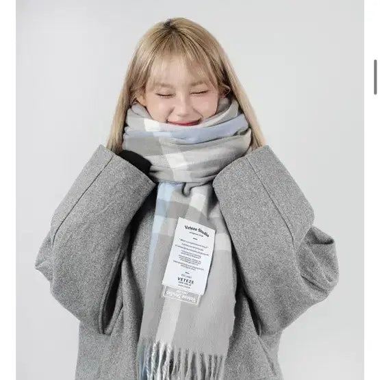 [BUNJANG] Veteze Finding Check Muffler (Grey Blue) / 베테제 veteze 파인딩 체크 머플러(그레이블루)