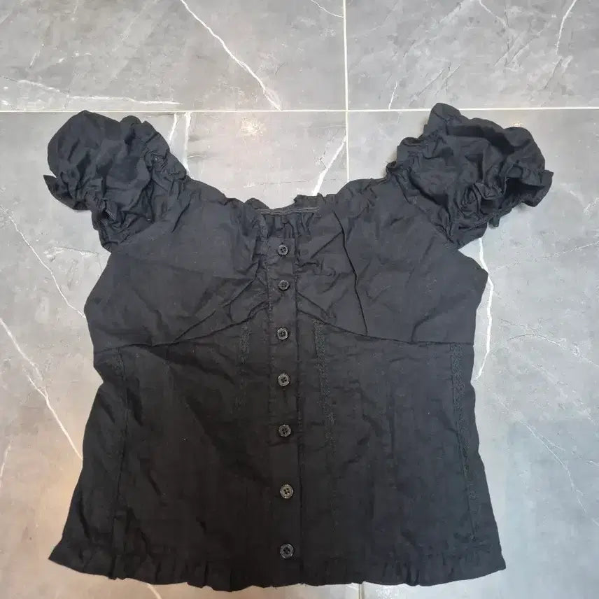 [BUNJANG] Black Puff Blouse / 블랙 퍼프 블라우스 새상품