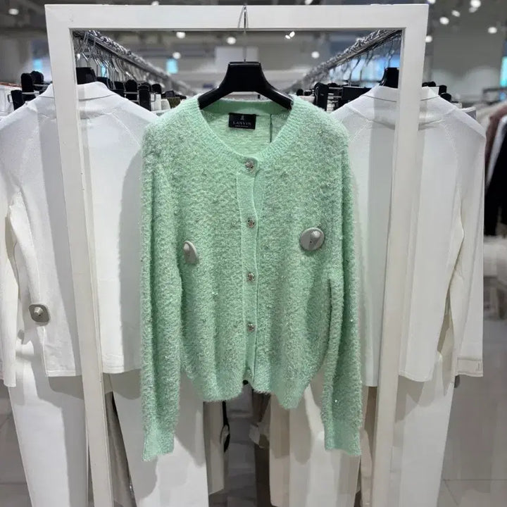 [BUNJANG] Lanvin Mint Angora Cardigan / 랑방 민트색 앙고라 가디건