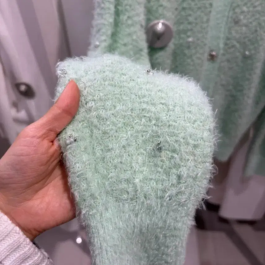 [BUNJANG] Lanvin Mint Angora Cardigan / 랑방 민트색 앙고라 가디건