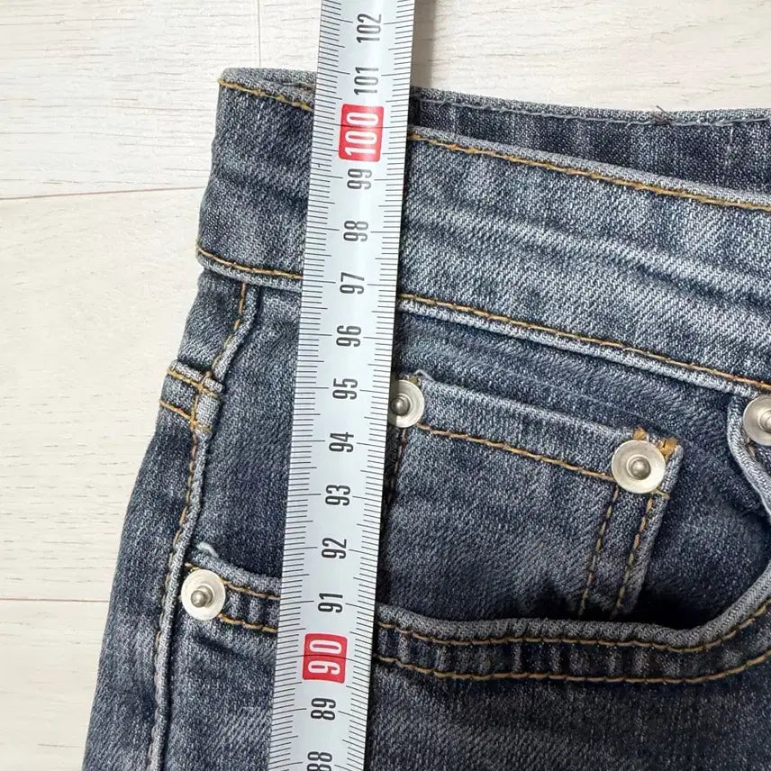 [BUNJANG] H&T Cutting Long Bootcut Denim Jeans S / 헤인트 컷팅 롱 부츠컷 데님 청바지 S