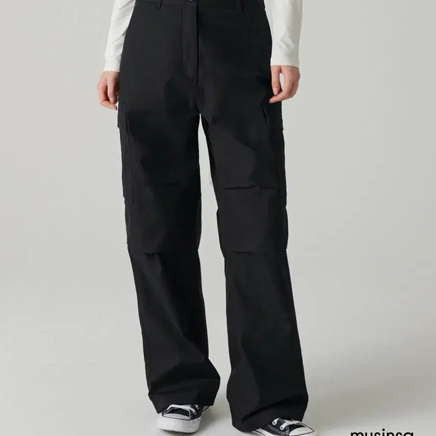 [BUNJANG] Musinsa Standard Woman Wide Cargo Pants Black 25 / 무신사 스탠다드 우먼 와이드 카고 팬츠 블랙 25