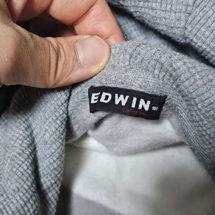 [BUNJANG] EDWIN Stripe Hoodie 100 / EDWIN 핀터깔 스트라이프 후드티 100