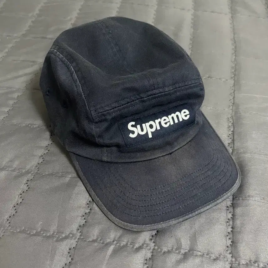 [BUNJANG] Supreme Washed Chino Twill Camp Cap - 24FW / 슈프림 워시드 치노 트윌 캠프캡 네이비 - 24FW