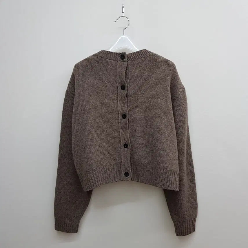 [BUNJANG] System Wool Blend Back Button Crop Knit / 한섬 시스템 2024 울 블렌드 백버튼 크롭 니트 88-98-165사이즈
