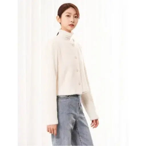 [BUNJANG] 8Seconds Knit Round Neck Jacket (Women F/85-160) / 에잇세컨즈 부클 니트 라운드넥 자켓 (여성F/85-160)