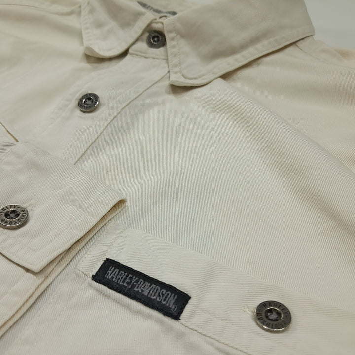 [SOLD OUT] CL581 XL 할리데이비슨 00s 홍콩판 코튼 아이보리 셔츠
