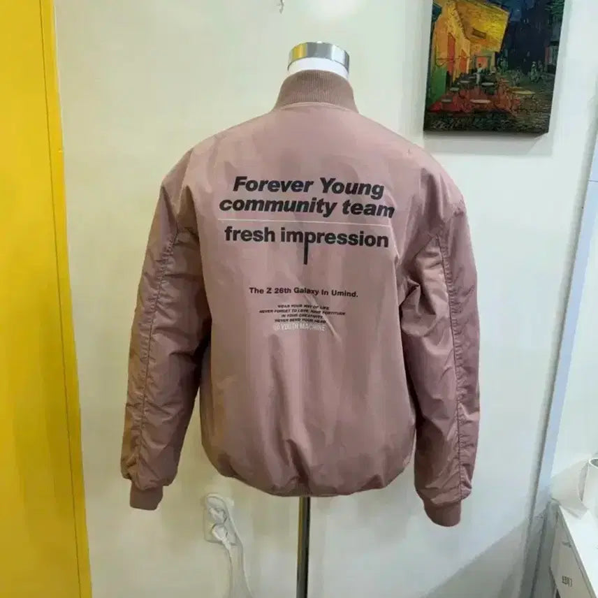 [BUNJANG] UGIZ MA-1 Jacket / UGIZ 핑크 MA-1 항공점퍼 85 오버핏/데일리 스트릿 꾸안꾸