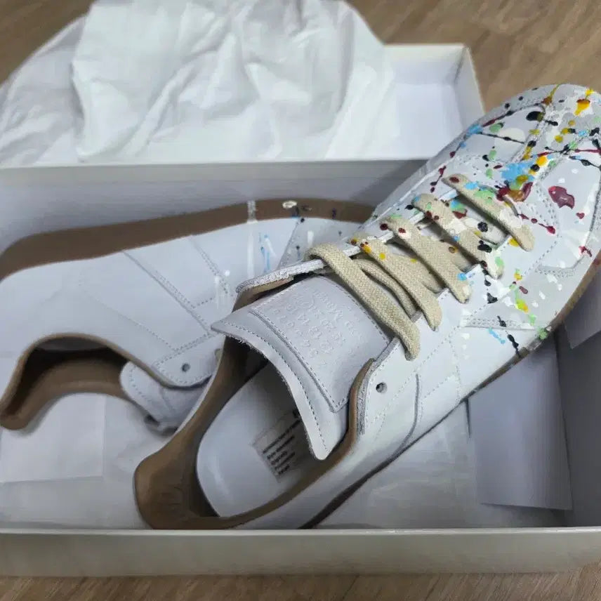 [BUNJANG] Maison Margiela Paint Splatter Sneakers / 마르지엘라 독일군 페인트 스플래터 스니커즈