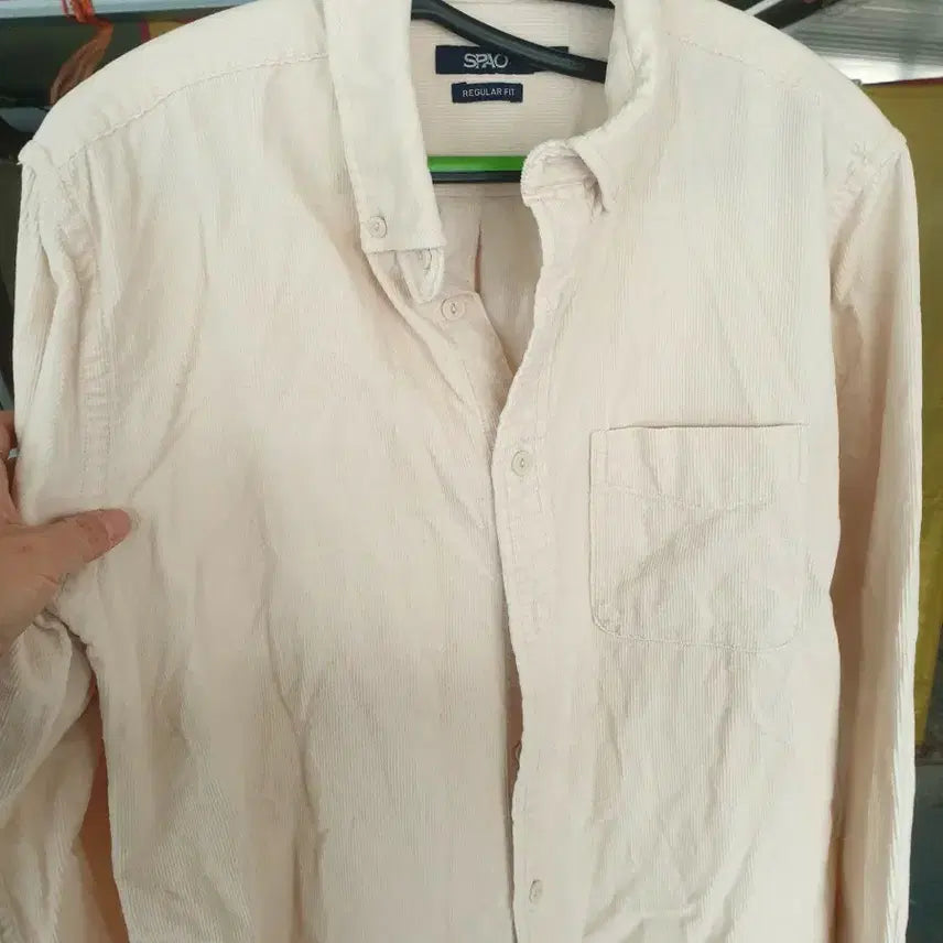 [BUNJANG] SPAO Corduroy Shirt (Regular Fit) / 스파오 코듀로이 셔츠 아이보리 레귤러핏