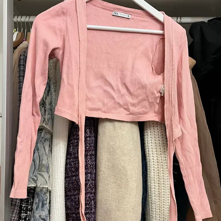 [BUNJANG] Zara Pink Wrap Cardigan / 자라 발레리나 핑크 랩 가디건