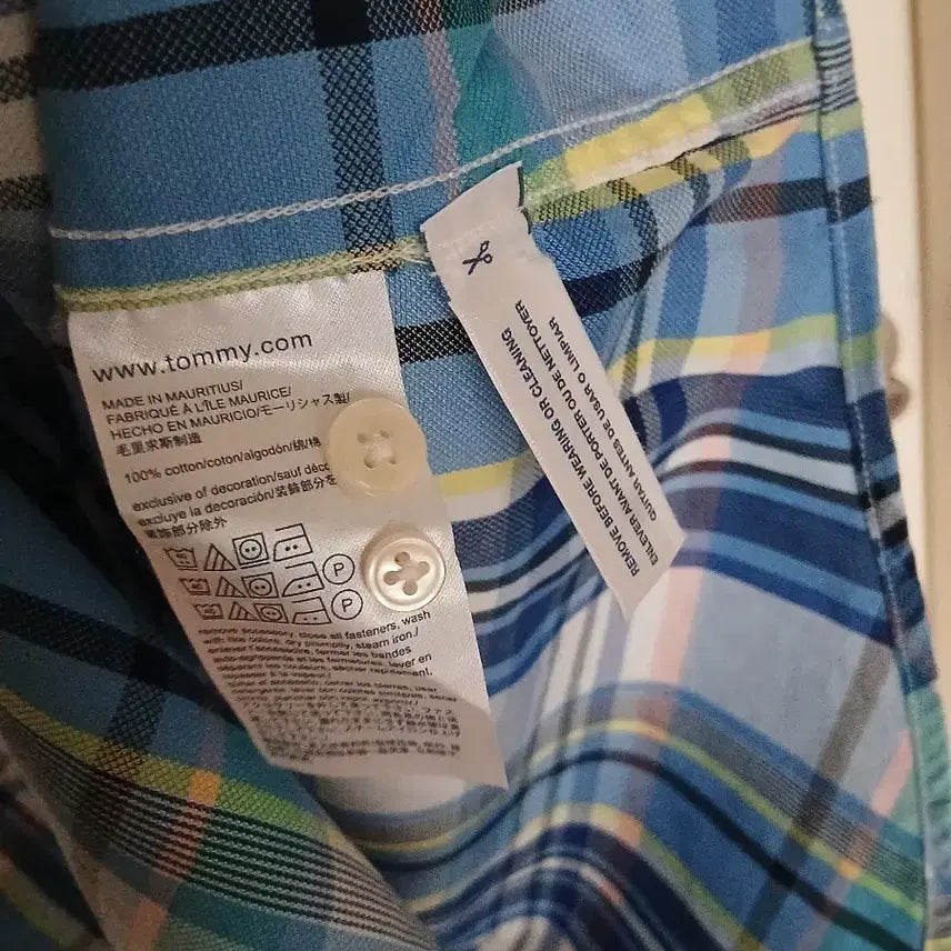 [BUNJANG] Tommy Hilfiger Blue Check Shirt (Size 100) / 타미힐피거 블루 체크 셔츠 남방  100