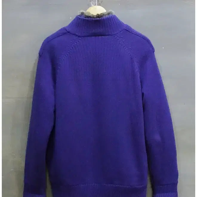 [BUNJANG] Hazzys Rabbit Fur Padded Heavy Wool Knit Zip-Up Cardigan (Men's 100) / 00s 헤지스 토끼털 패딩 헤비울 니트 집업 가디건 (남성100)