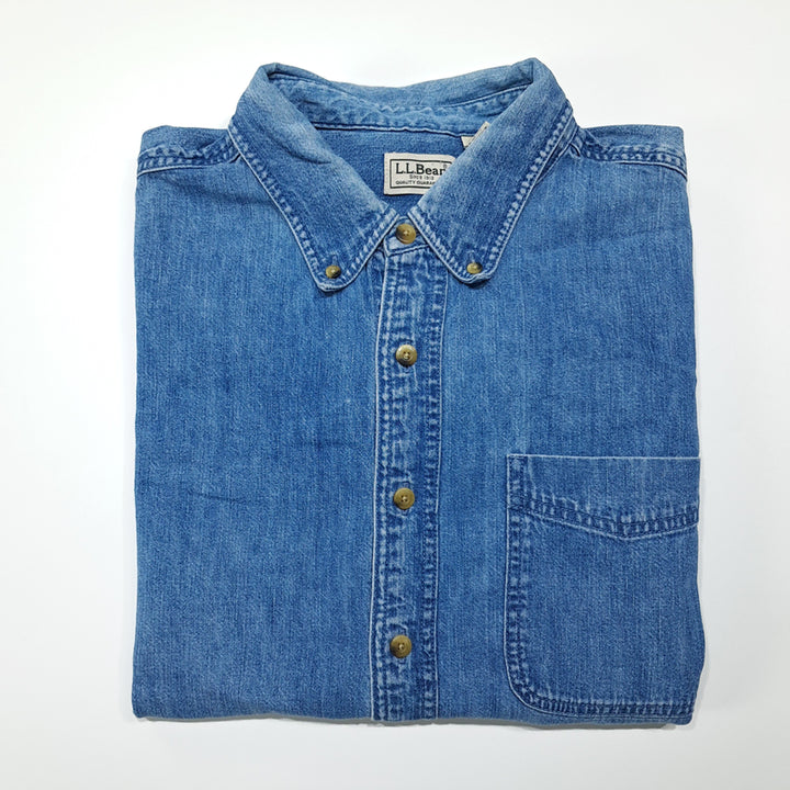 [BUNJANG] L.L.Bean 90s Button-Down Denim Shirt / CL590 XL 엘엘빈 90s 버튼다운 클래식 데님셔츠 남방