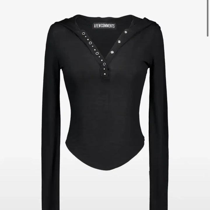 [BUNJANG] APIEU COMMEENTS Metal Stud Hood Long Sleeve Top / 어퓨커멘츠 메탈 스터드 후드 롱슬리브 탑