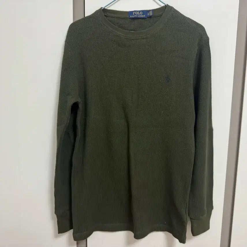 [BUNJANG] Polo Ralph Lauren Waffle Knit Long Sleeve T-shirt / 폴로 랄프로렌 와플 긴팔 티셔츠 카키