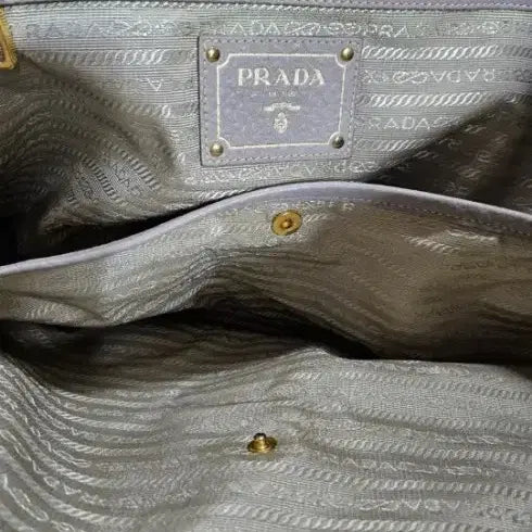 [BUNJANG] Prada Vitello Daino 2-Way Tote/Shoulder Bag Gray / 프라다 비텔로 다이노 2웨이 토트백/숄더백 그레이