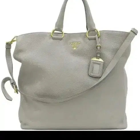 [BUNJANG] Prada Vitello Daino 2-Way Tote/Shoulder Bag Gray / 프라다 비텔로 다이노 2웨이 토트백/숄더백 그레이