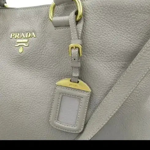 [BUNJANG] Prada Vitello Daino 2-Way Tote/Shoulder Bag Gray / 프라다 비텔로 다이노 2웨이 토트백/숄더백 그레이