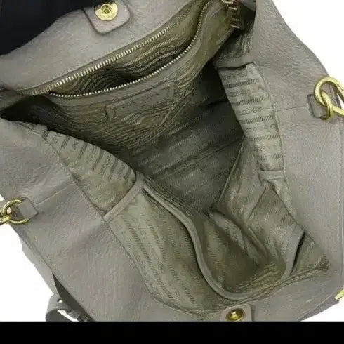 [BUNJANG] Prada Vitello Daino 2-Way Tote/Shoulder Bag Gray / 프라다 비텔로 다이노 2웨이 토트백/숄더백 그레이