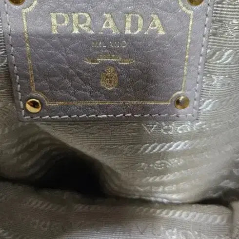 [BUNJANG] Prada Vitello Daino 2-Way Tote/Shoulder Bag Gray / 프라다 비텔로 다이노 2웨이 토트백/숄더백 그레이