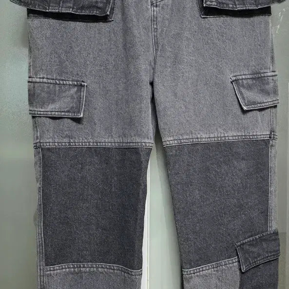 [BUNJANG] JUUN.J Black Denim Multi Cargo Pants Size 46 / 준지 46  흑청 데님 멀티 카고 팬츠