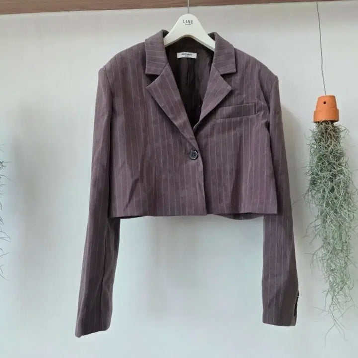 [BUNJANG] ASKHAKI Striped Crop Jacket / (새옷) ASKHAKI 스트라이프 크롭 자켓 55~66사이즈