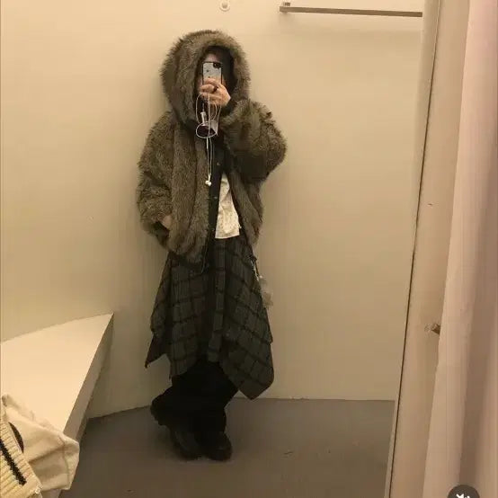 [BUNJANG] Sandric Check Midi Skirt / 샌드릭 skirt 체크미디스커트 레이어드 릿킴블랙업팬시클럽아캄다이닛