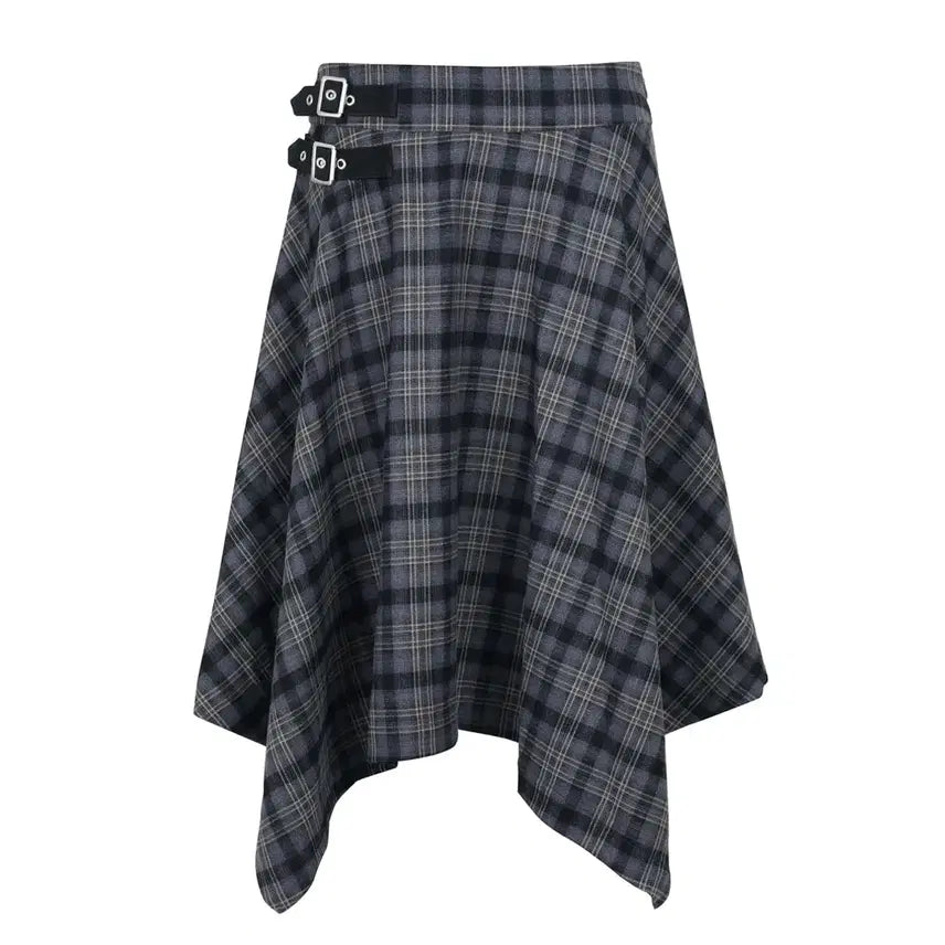 [BUNJANG] Sandric Check Midi Skirt / 샌드릭 skirt 체크미디스커트 레이어드 릿킴블랙업팬시클럽아캄다이닛