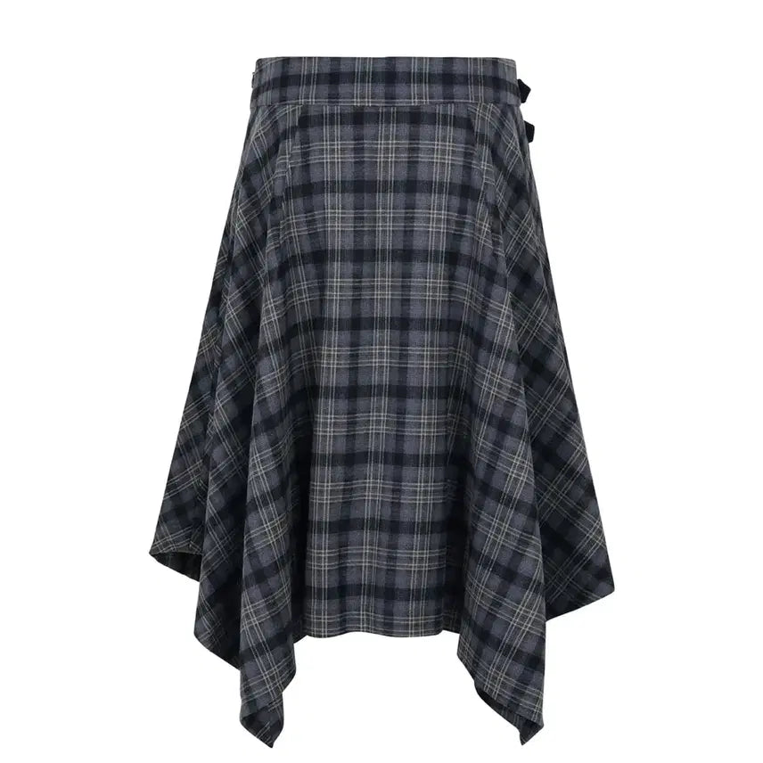[BUNJANG] Sandric Check Midi Skirt / 샌드릭 skirt 체크미디스커트 레이어드 릿킴블랙업팬시클럽아캄다이닛