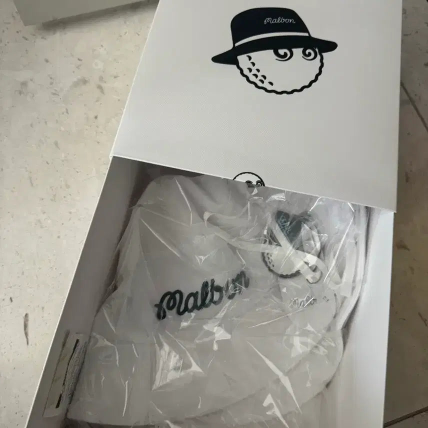 [BUNJANG] Malbon Golf Bucket Hat White / 말본 골프 버킷햇 화이트 새상품