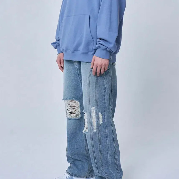 [BUNJANG] OY Damage Curve Line Denim Pants (Size 2) / 오와이 데미지 커브라인 데님팬츠 2사이즈 33느낌