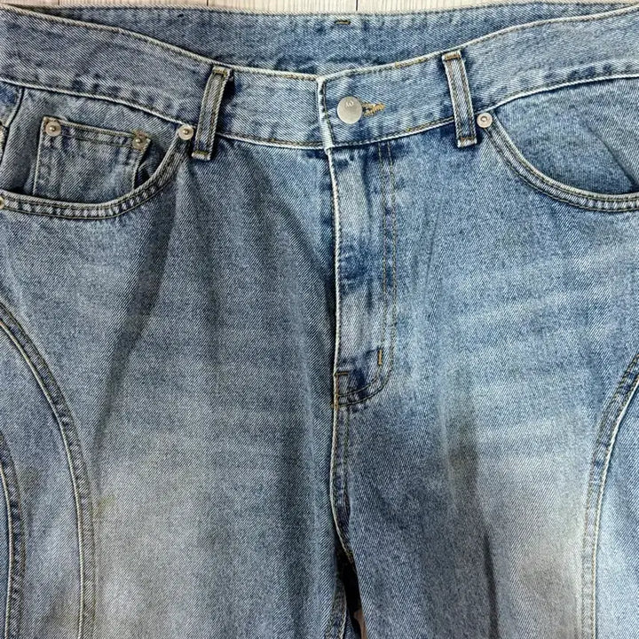 [BUNJANG] OY Damage Curve Line Denim Pants (Size 2) / 오와이 데미지 커브라인 데님팬츠 2사이즈 33느낌